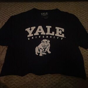 Yale university merch cropped t shirt